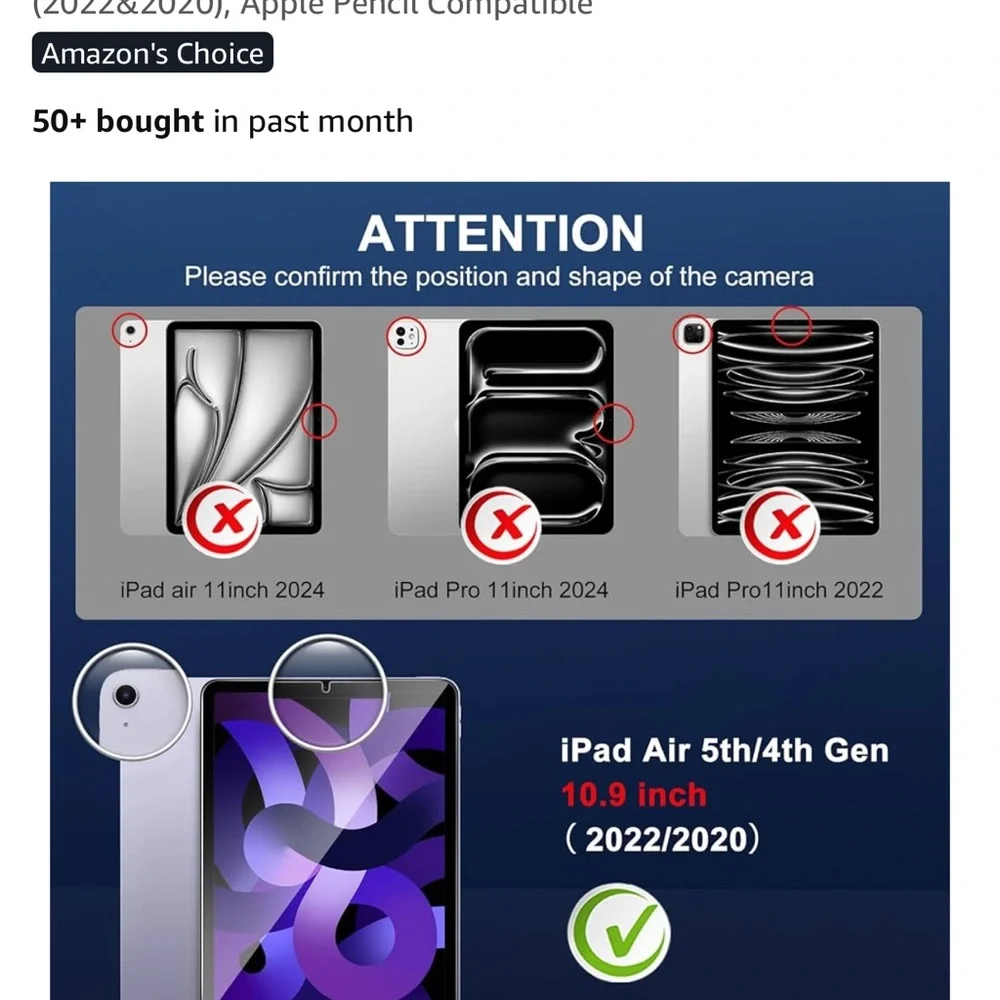 SPARIN 3 Pack Screen Protector for iPad Air 5th Gen/4th Gen 10.9 Inch See Pics